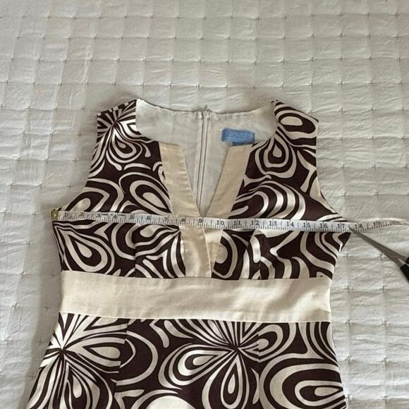 J. McLaughlin Sleeveless Sheath Dress Women's 4 | Brown & Cream | EUC - Picture 12 of 13